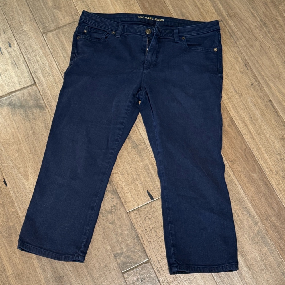 Michael Kors ladies cropped capri Blue Jeans pants
